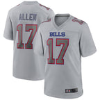 Silnrao B.Bills #17 Josh Allen Player Gray Game Stitched Jerseys