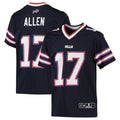 Silnrao B.Bills #17 Josh Allen Player Navy Inverted  Game Stitched Jerseys