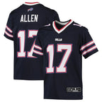 Silnrao B.Bills #17 Josh Allen Player Navy Inverted  Game Stitched Jerseys