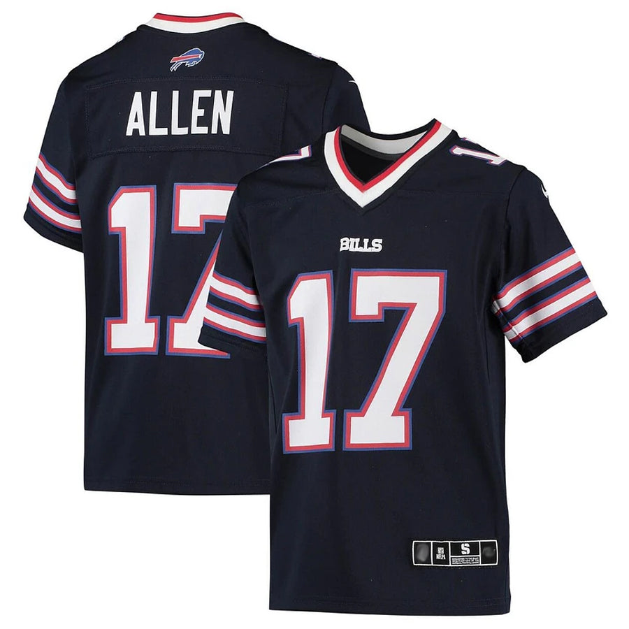 Silnrao B.Bills #17 Josh Allen Player Navy Inverted  Game Stitched Jerseys