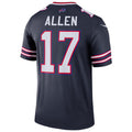 Silnrao B.Bills #17 Josh Allen Player Navy Inverted  Legend Game Stitched Jerseys