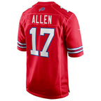 Silnrao B.Bills #17 Josh Allen Player Red Alternate Game Stitched Jerseys