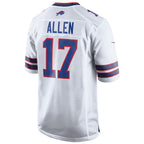 Silnrao B.Bills #17 Josh Allen Player White Game Stitched Jerseys