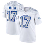 Silnrao B.Bills #17 Josh Allen Player White Rivalries Collection Game Stitched Jersey