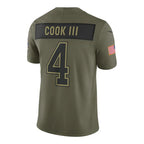 Silnrao B.Bills #4 James Cook III Player Salute to Service Vapor F.U.S.E. Limited Stitched Jerseys