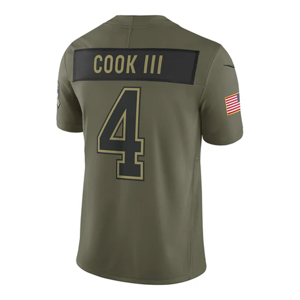 Silnrao B.Bills #4 James Cook III Player Salute to Service Vapor F.U.S.E. Limited Stitched Jerseys