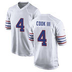 Silnrao B.Bills #4 James Cook III Player White Alternate Game Stitched Jerseys