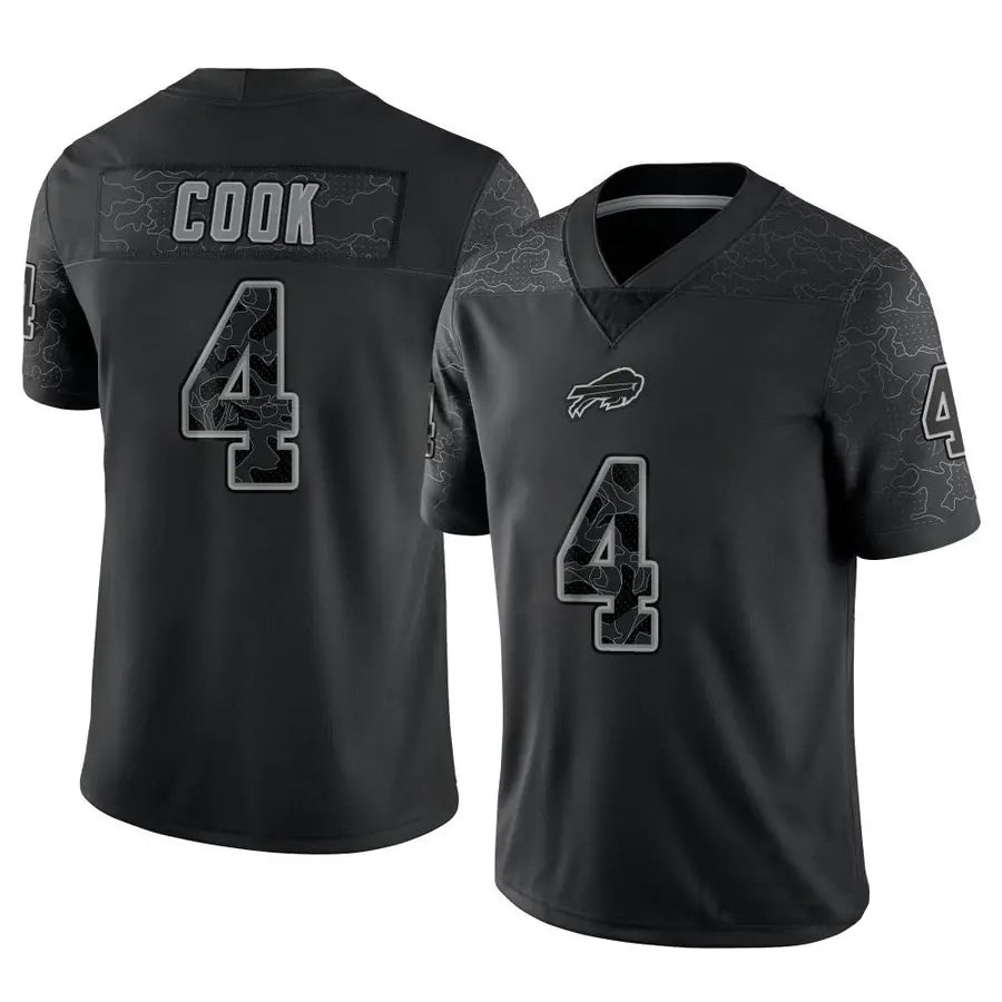 Silnrao B.Bills #4 James Cook Player Black RFLCTV Limited Stitched Jerseys
