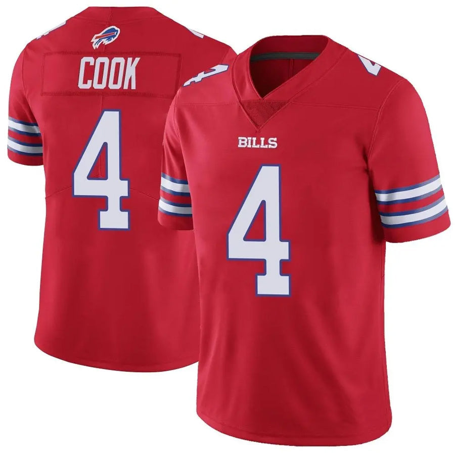 Silnrao B.Bills #4 James Cook Player Red Vapor F.U.S.E. Limited Stitched Jerseys