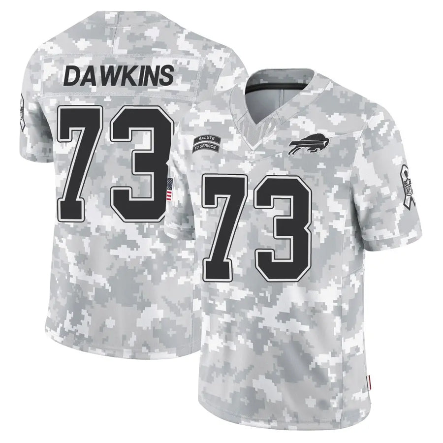 Silnrao B.Bills #73 Dion Dawkins Player Arctic Camo Salute to Service Limited  Stitched Jerseys