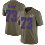 Silnrao B.Bills #73 Dion Dawkins Player Olive Salute To Service Limited  Stitched Jerseys