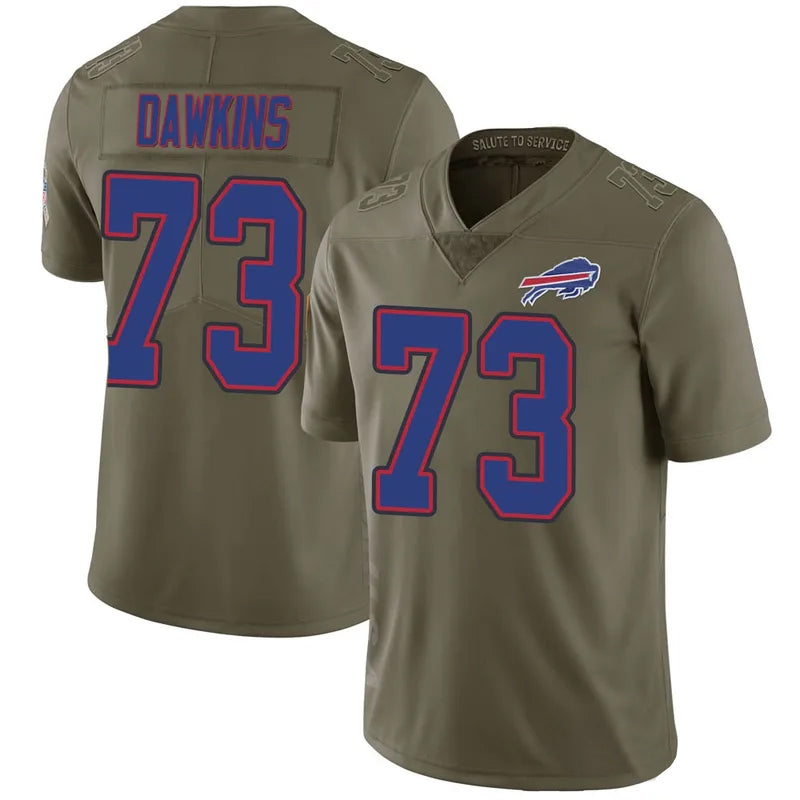 Silnrao B.Bills #73 Dion Dawkins Player Olive Salute To Service Limited  Stitched Jerseys