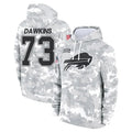 Silnrao B.Bills #73 Dion Dawkins Player Salute to Service Hoodies  Stitched Jerseys