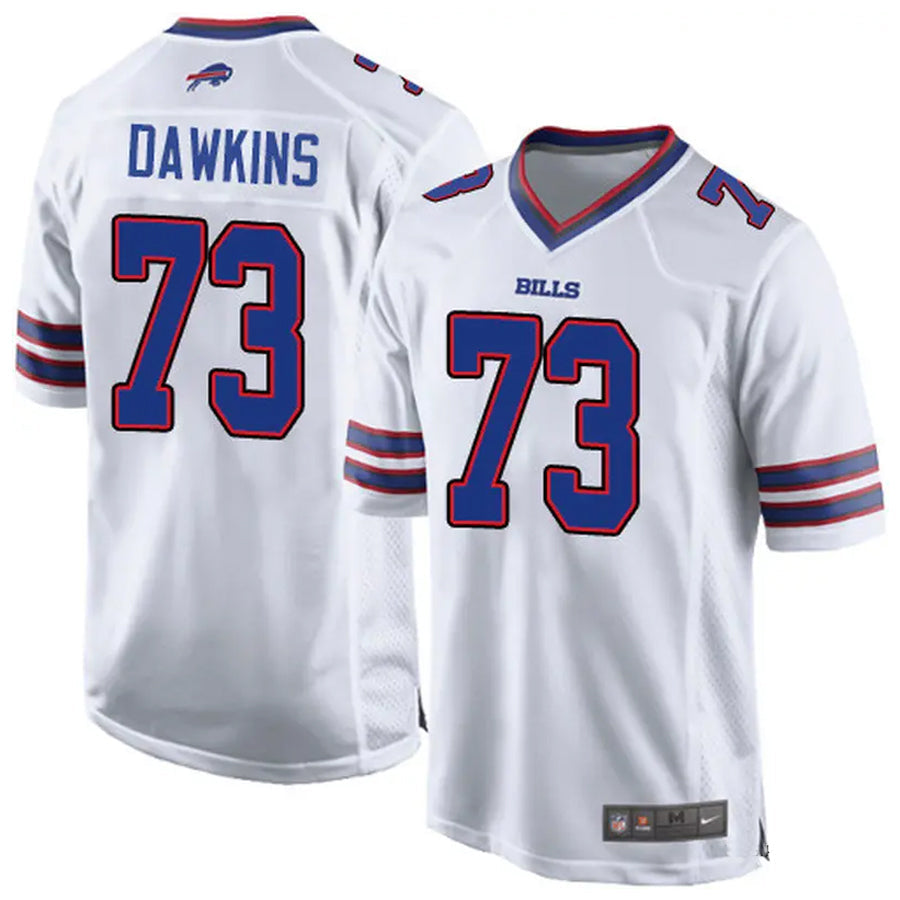 Silnrao B.Bills #73 Dion Dawkins Player White Home Game  Stitched Jerseys