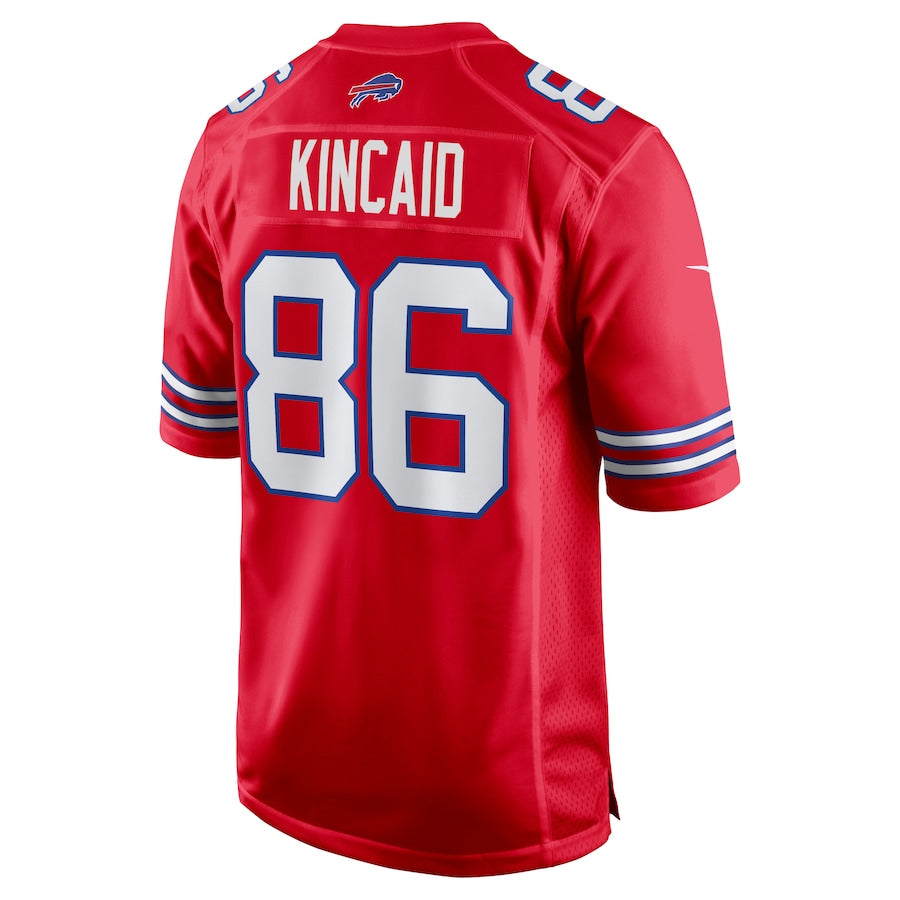 Silnrao B.Bills #86 Dalton Kincaid Player Red Home Game Stitched Jerseys
