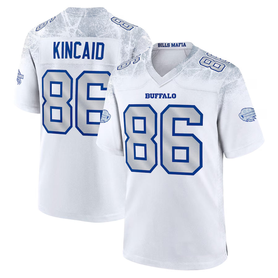 Silnrao B.Bills #86 Dalton Kincaid Player White Rivalries Collection Game Stitched Jerseys