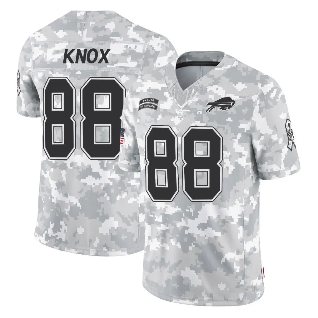 Silnrao B.Bills #88 Dawson Knox Player Arctic Camo Salute to Service Limited Stitched Jerseys