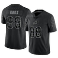 Silnrao B.Bills #88 Dawson Knox Player Black RFLCTV Limited Stitched Jerseys