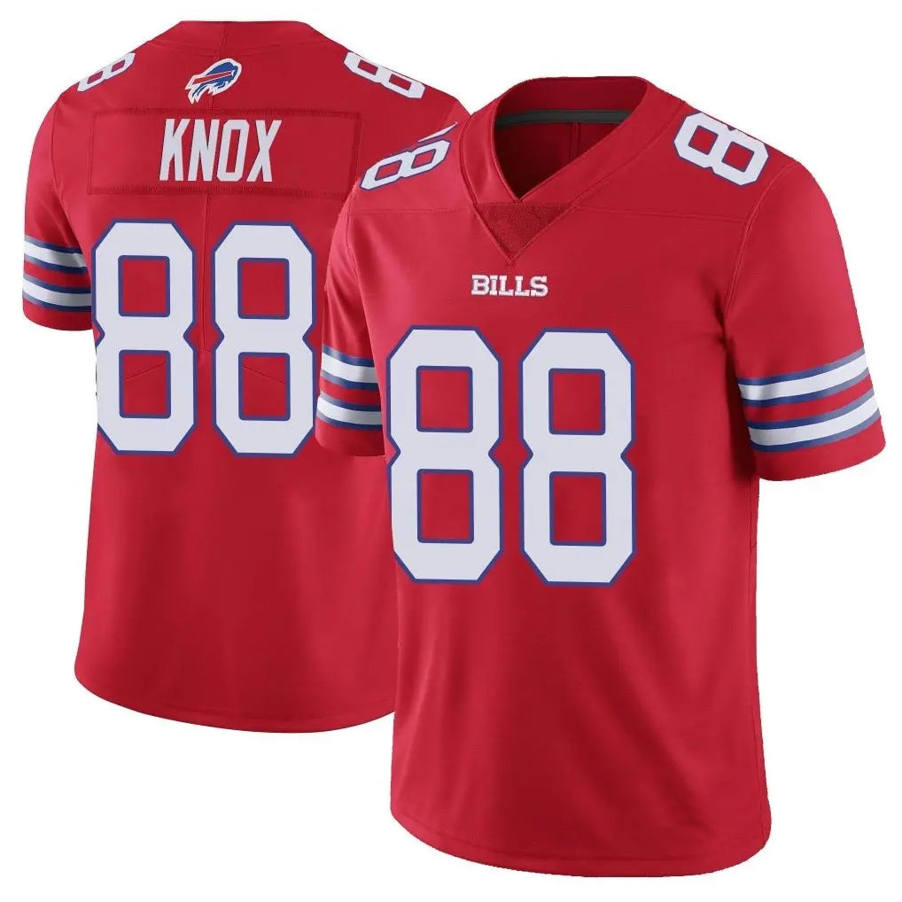 Silnrao B.Bills #88 Dawson Knox Player Red Vapor Limited Stitched Jerseys
