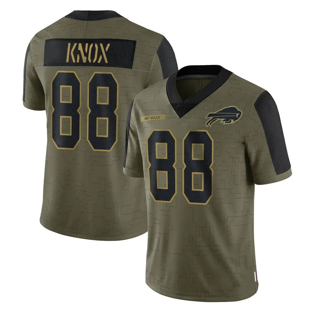 Silnrao B.Bills #88 Dawson Knox Player Salute To Service Olive Stitched Jerseys