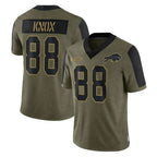 Silnrao B.Bills #88 Dawson Knox Player Salute To Service Olive Stitched Jerseys