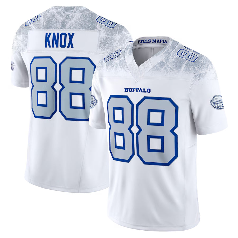 Silnrao B.Bills #88 Dawson Knox Player White Rivalries Collection Vapor Limited Stitched Jerseys