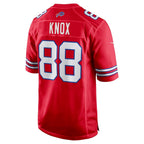 Silnrao B.Bills #88 Dawson Knox Red Alternate Game Stitched Jerseys