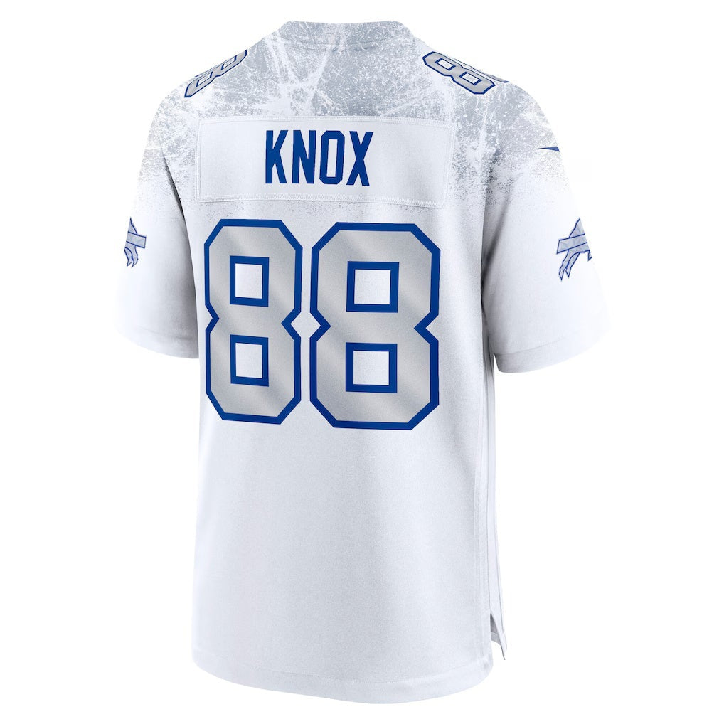 Silnrao B.Bills #88 Dawson Knox White 2025 Rivalries Collection Game Stitched Jerseys