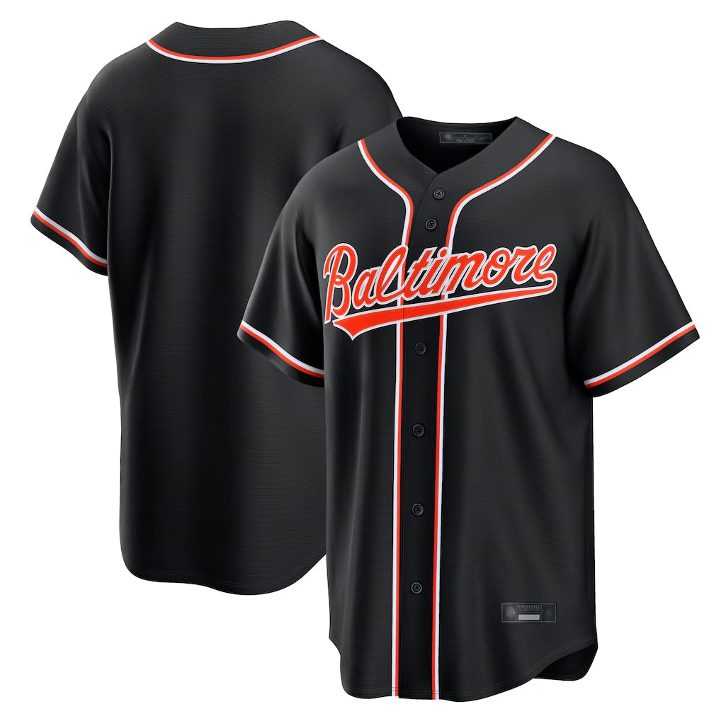 Silnrao B.Orioles Black Out Fashion Home Game Blank Player Stitched Jerseys
