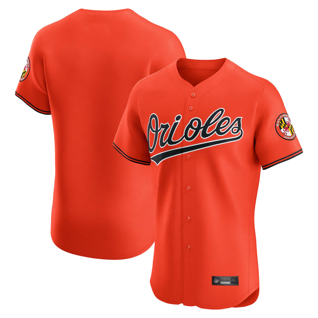 Silnrao B.Orioles Orange Limited Elite Home Game Blank Player Stitched Jerseys