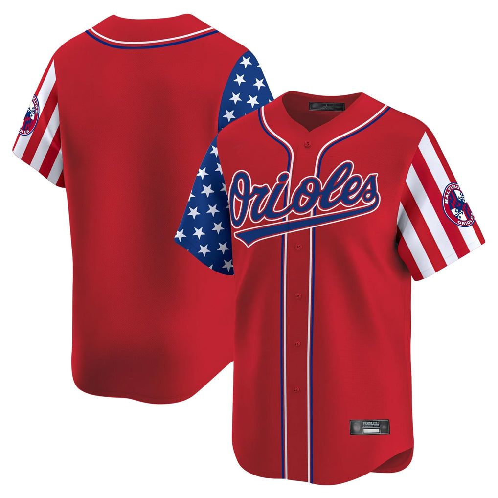 Silnrao B.Orioles Red Independence Day Vapor Premier Limited Home Game Blank Player Stitched Jerseys