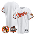 Silnrao B.Orioles White 30th Anniversary of 2131 Home Game Blank Player Stitched Jerseys