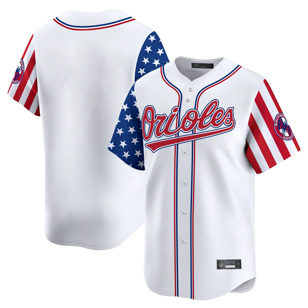 Silnrao B.Orioles White Independence Day Vapor Premier Home Game Blank Player Stitched Jerseys