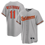 Silnrao B.Orioles #11 Jordan Westburg Player Gray Home Game Stitched Jerseys