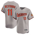Silnrao B.Orioles #11 Jordan Westburg Player Gray Limited Home Game Stitched Jerseys