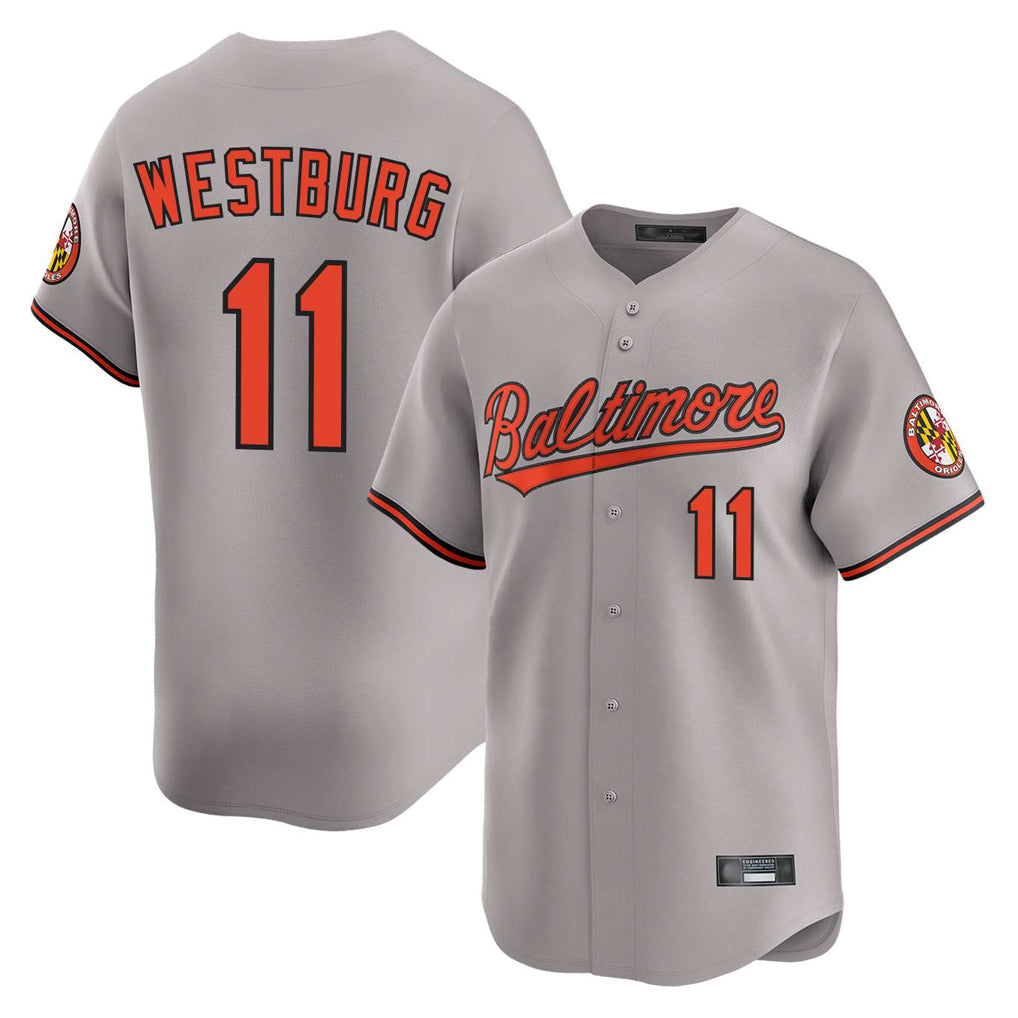 Silnrao B.Orioles #11 Jordan Westburg Player Gray Limited Home Game Stitched Jerseys