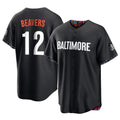Silnrao B.Orioles #12 Dylan Beavers Player Black City Connect Home Game Stitched Jerseys