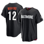 Silnrao B.Orioles #12 Dylan Beavers Player Black City Connect Home Game Stitched Jerseys