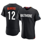 Silnrao B.Orioles #12 Dylan Beavers Player Black City Connect Limited Elite Home Game Stitched Jerseys
