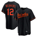 Silnrao B.Orioles #12 Dylan Beavers Player Black Home Game Stitched Jerseys