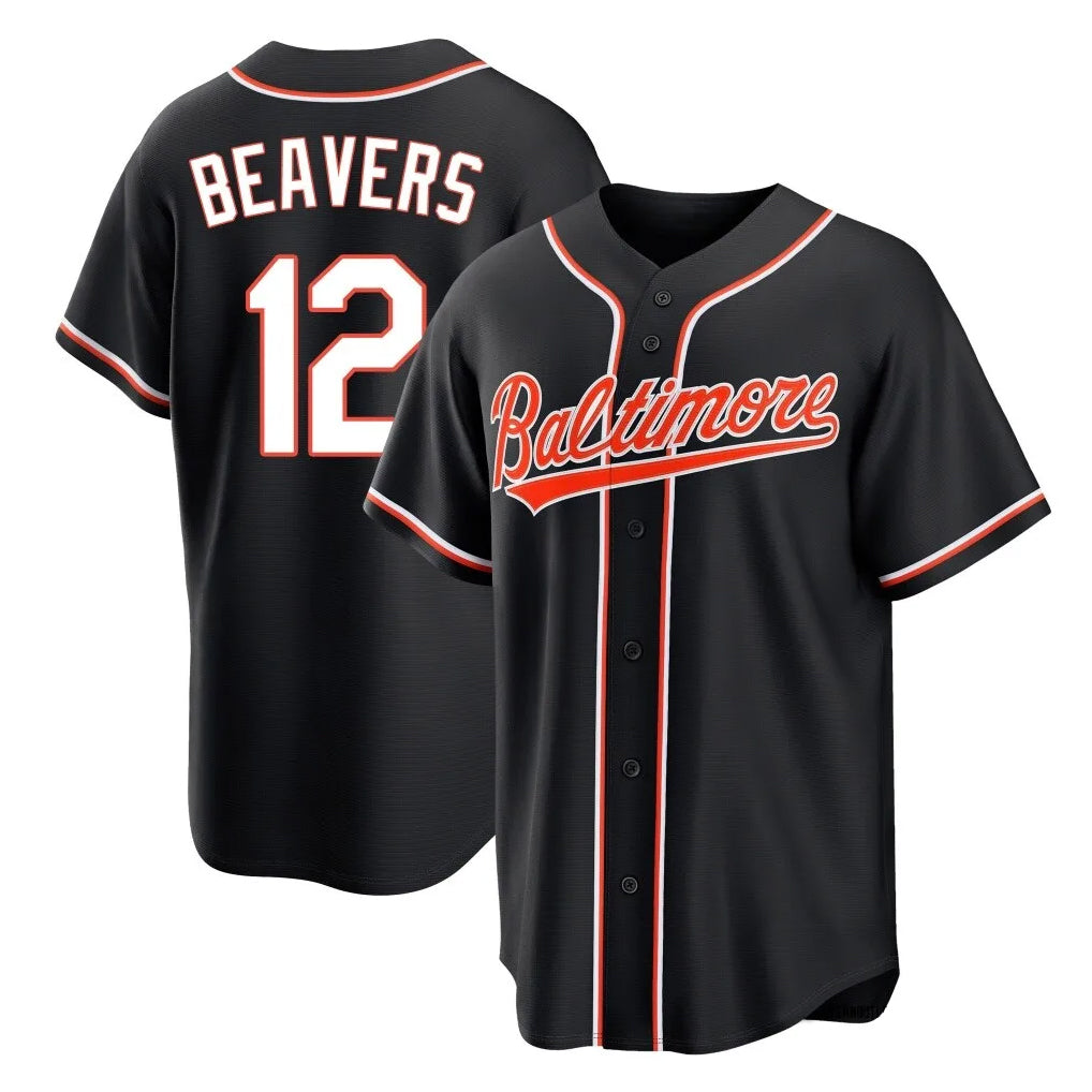 Silnrao B.Orioles #12 Dylan Beavers Player Black Out Home Game Stitched Jerseys
