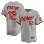 Silnrao B.Orioles #12 Dylan Beavers Player Gray Limited Home Game Stitched Jerseys