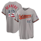 Silnrao B.Orioles #12 Dylan Beavers Player Gray USA 250 Fourth of July Home Game Stitched Jerseys