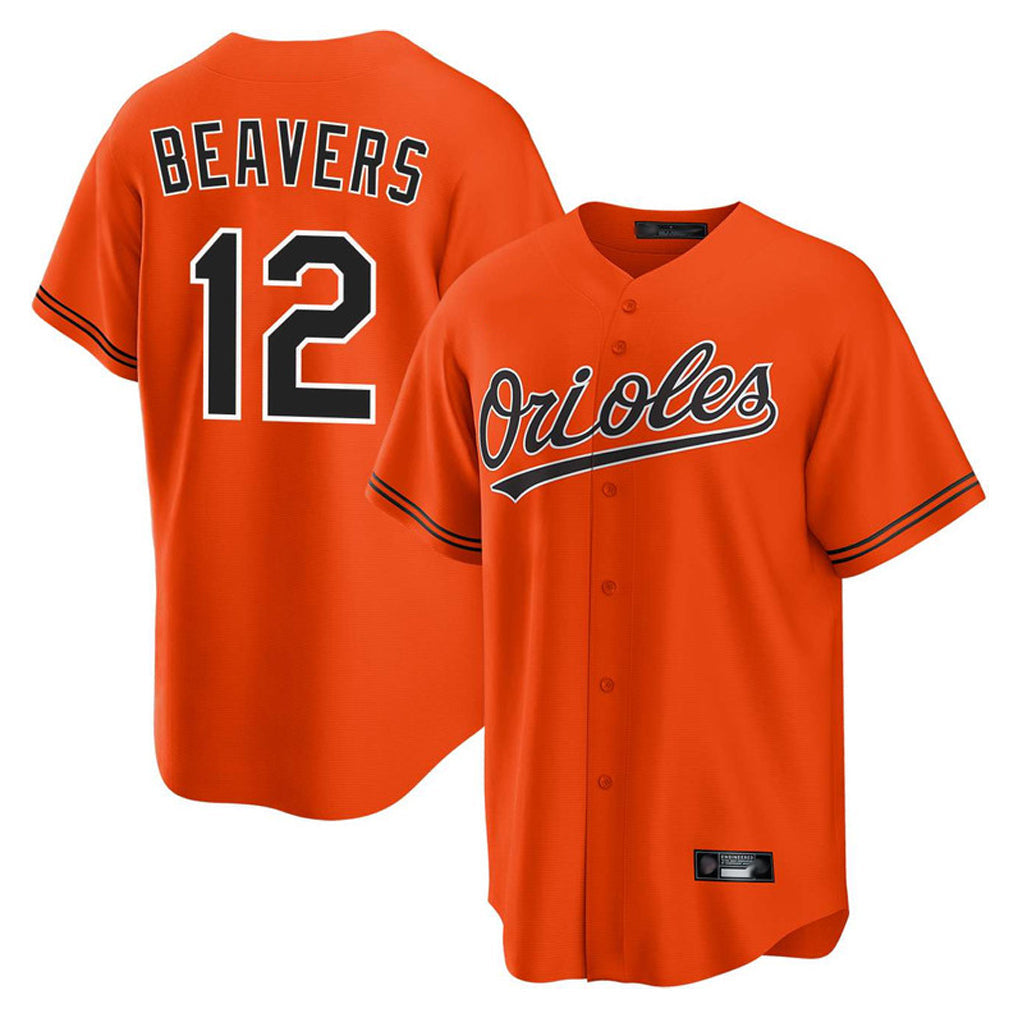 Silnrao B.Orioles #12 Dylan Beavers Player Orange Home Game Stitched Jerseys
