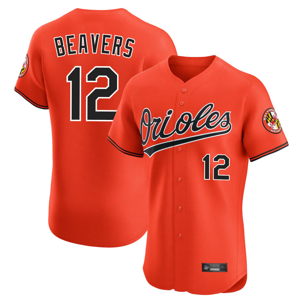 Silnrao B.Orioles #12 Dylan Beavers Player Orange Limited Elite Home Game Stitched Jerseys