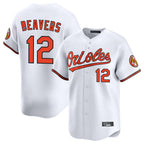 Silnrao B.Orioles #12 Dylan Beavers Player White Limited Home Game Stitched Jerseys