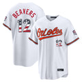 Silnrao B.Orioles #12 Dylan Beavers Player White USA 250 Fourth of July Home Game Stitched Jerseys