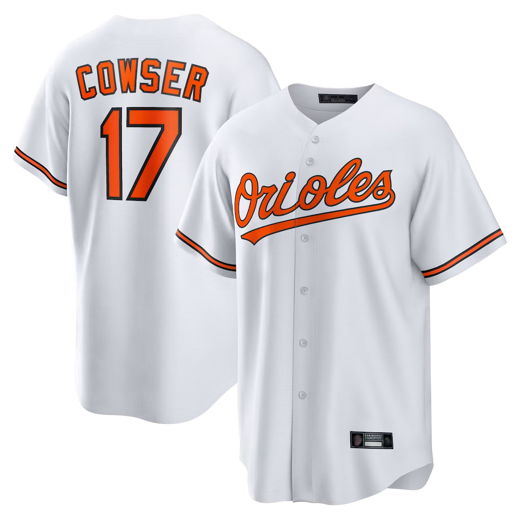 Silnrao B.Orioles #17 Colton Cowser Player White Home Game Stitched Jerseys