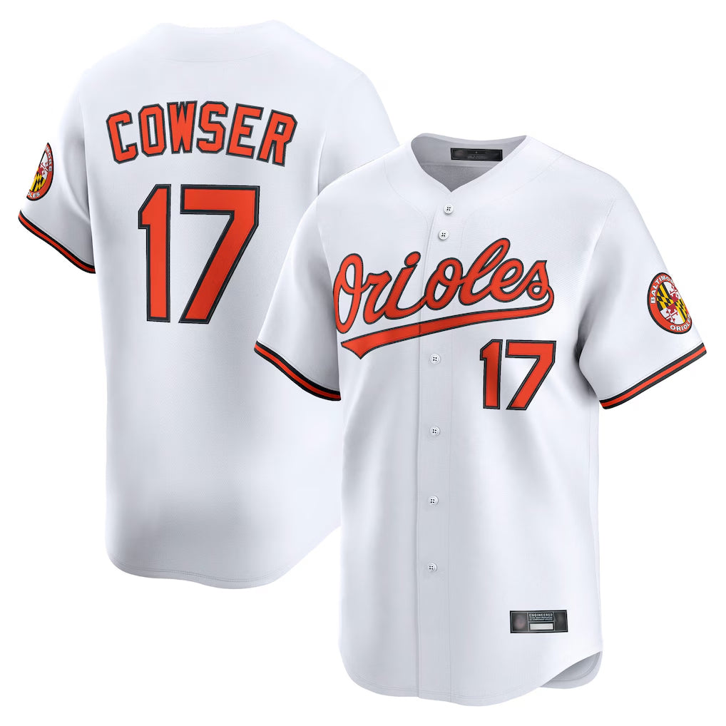Silnrao B.Orioles #17 Colton Cowser Player White Limited Home Game Stitched Jerseys