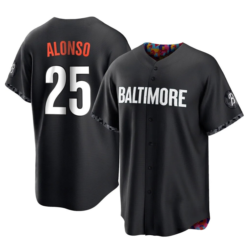 Silnrao B.Orioles #25 Pete Alonso Player Black City Connect Home Game Stitched Jerseys